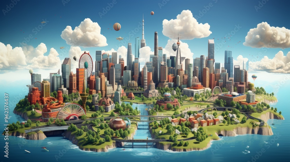 Fototapeta premium World Urban Planning Day, November 8, Generative AI