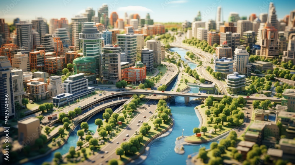 Obraz premium World Urban Planning Day, November 8, Generative AI