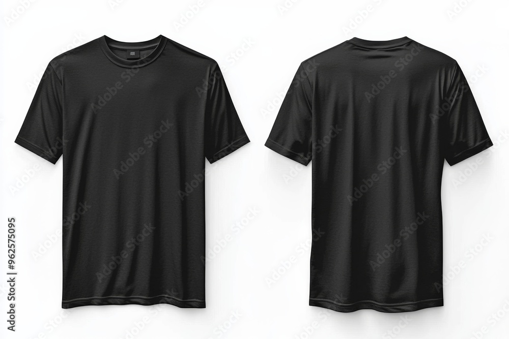 Black Tshirt Mockup Front and Back Isolated created with Generative AI Black Tshirt Mockup Front and Back Isolated created with Generative AI