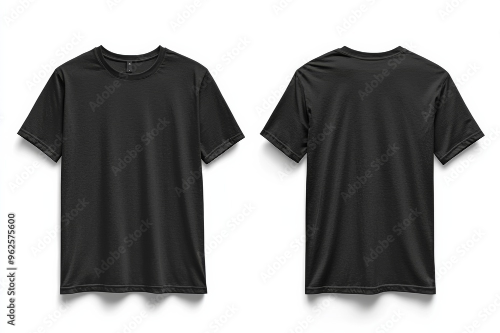 Black Tshirt Mockup Front and Back Isolated created with Generative AI Black Tshirt Mockup Front and Back Isolated created with Generative AI