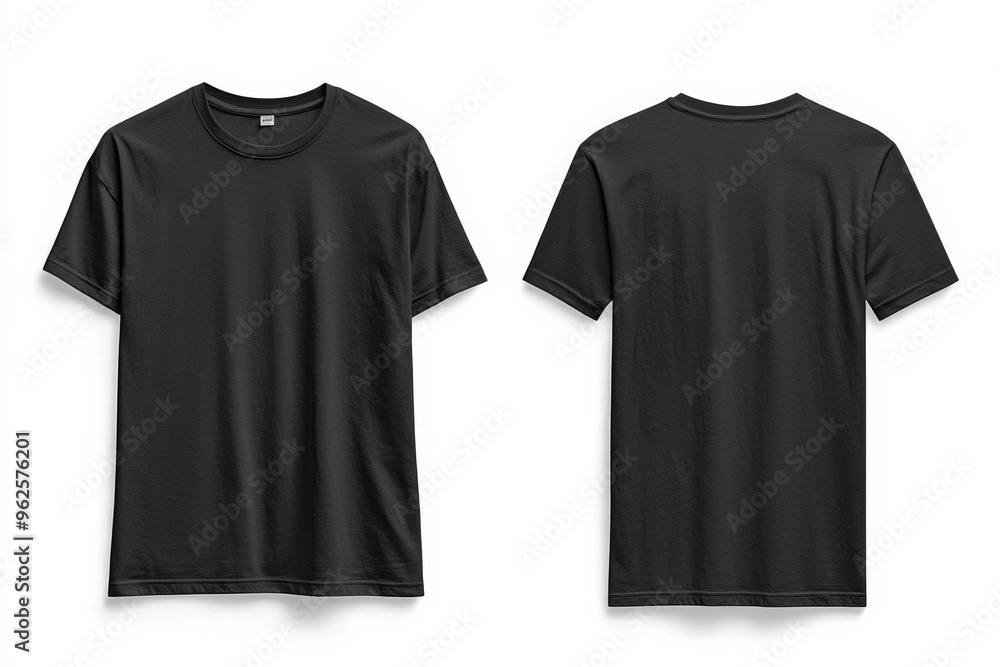 Black Tshirt Mockup Front and Back Isolated created with Generative AI Black Tshirt Mockup Front and Back Isolated created with Generative AI