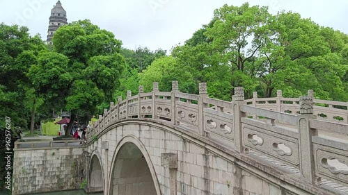 China, Suzhou, Tiger Hill landmark, river in the park
 photo