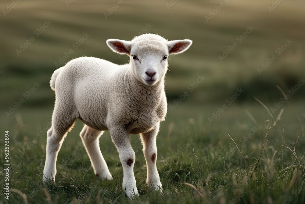 Digital Interpretation of a Gentle Lamb and Peaceful Field Digital Interpretation of a Gentle Lamb and Peaceful Field