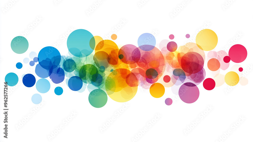 Colorful abstract circles overlap on a white background, creating a vibrant, artistic design Colorful abstract circles overlap on a white background, creating a vibrant, artistic design