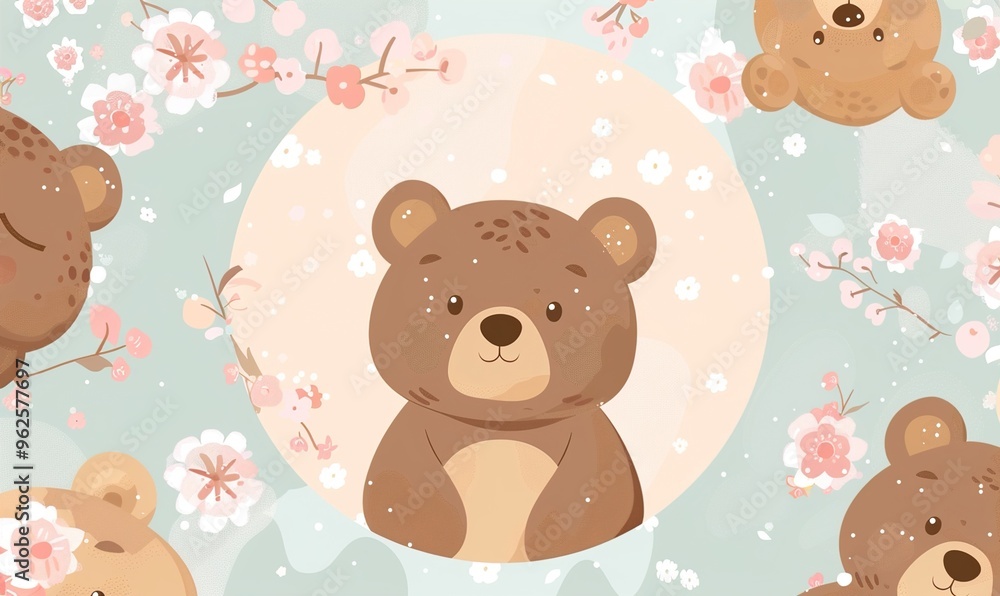 Realistic cartoon avatar of cute brown bear animal on simple minimalist background Generate AI Realistic cartoon avatar of cute brown bear animal on simple minimalist background Generate AI
