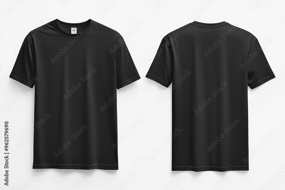 Black Tshirt Mockup Front and Back Isolated created with Generative AI Black Tshirt Mockup Front and Back Isolated created with Generative AI