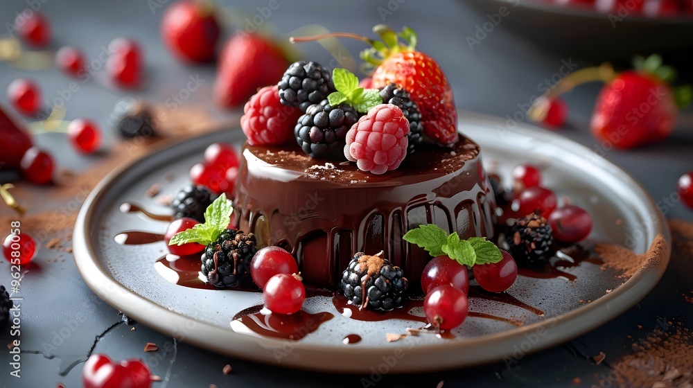 Chocolate Mousse Dessert with Fresh Berries Chocolate Mousse Dessert with Fresh Berries