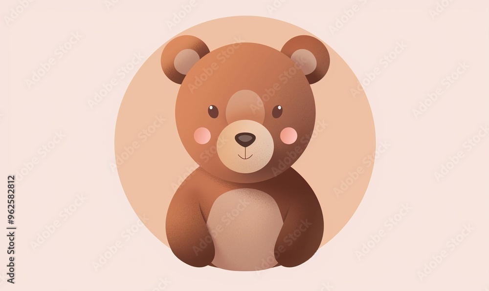 Realistic cartoon avatar of cute brown bear animal on simple minimalist background Generate AI Realistic cartoon avatar of cute brown bear animal on simple minimalist background Generate AI