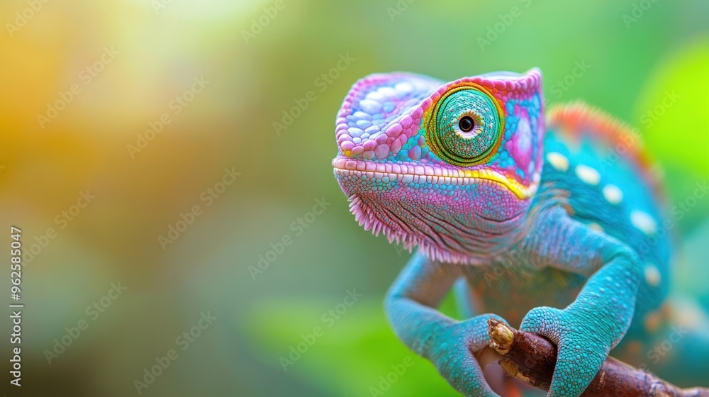 Colorful Chameleon on Branch Colorful Chameleon on Branch