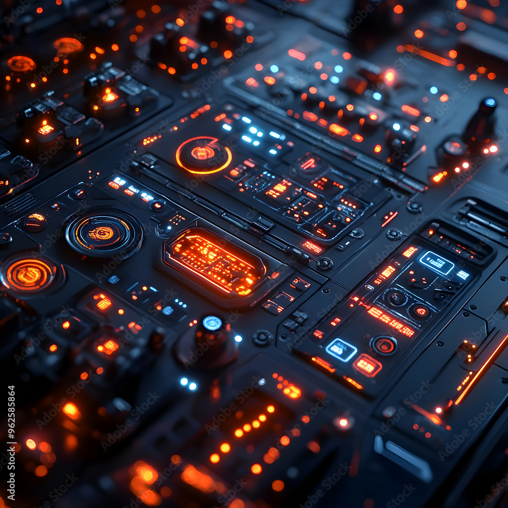Futuristic Technology Interface - 3D Illustration Futuristic Technology Interface - 3D Illustration
