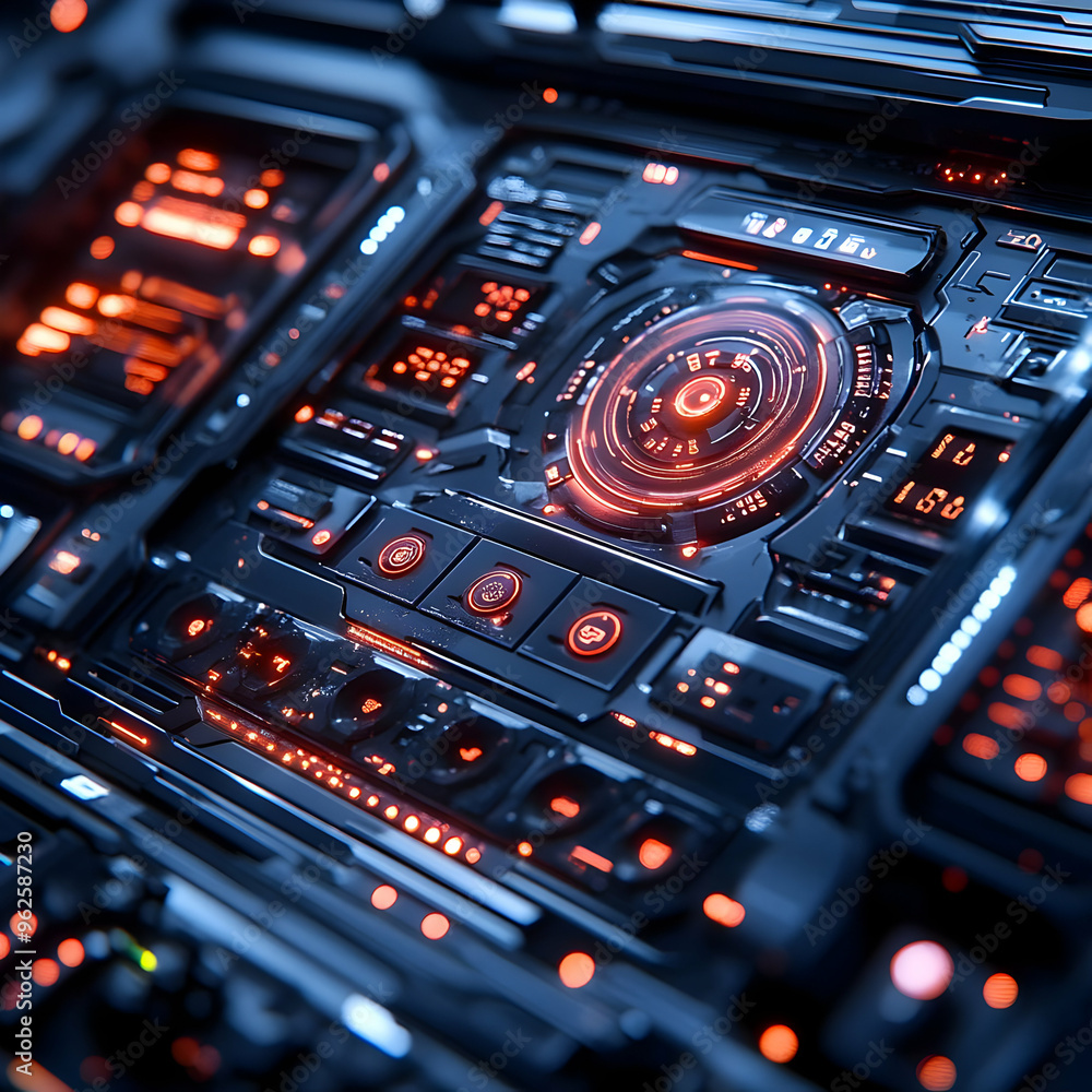 Futuristic Technology Interface 3D Illustration Futuristic Technology Interface 3D Illustration