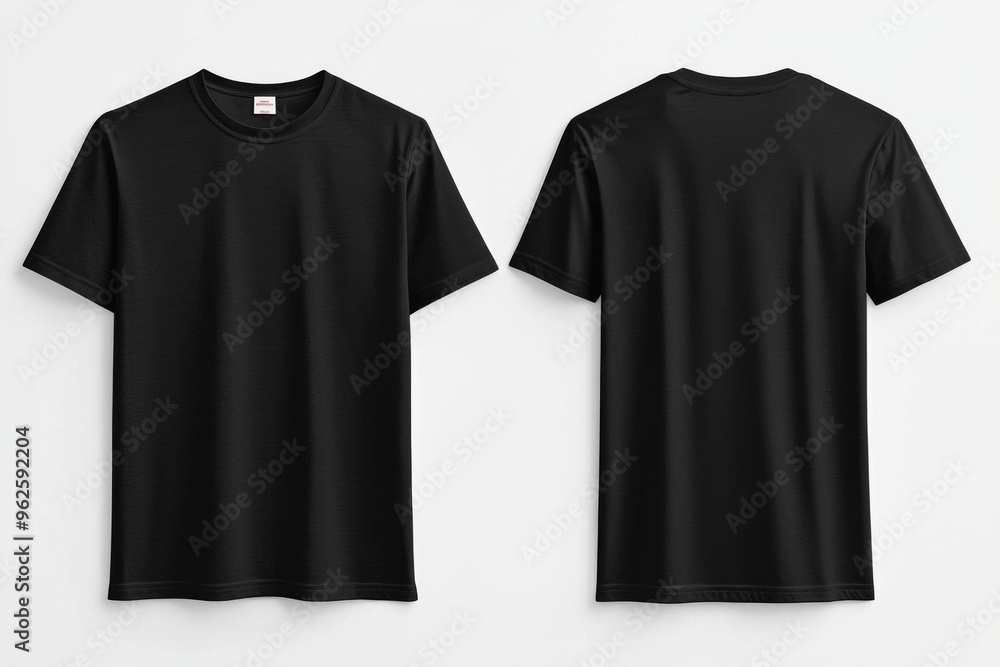 Black Tshirt Mockup Front and Back Isolated created with Generative AI Black Tshirt Mockup Front and Back Isolated created with Generative AI