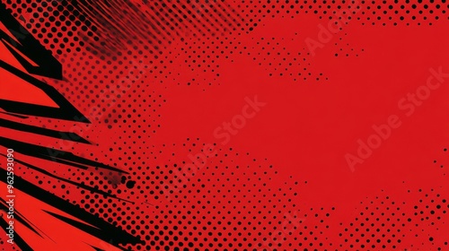 Eyecatching dark red pop art background featuring a unique dot design in a vibrant retro comics style.