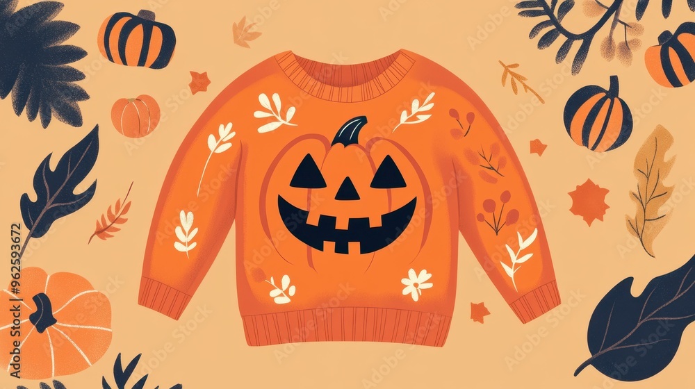 Cozy orange sweater featuring a cute pumpkin face, ideal for Halloween fun and festive fashion for little ones. Cozy orange sweater featuring a cute pumpkin face, ideal for Halloween fun and festive fashion for little ones.