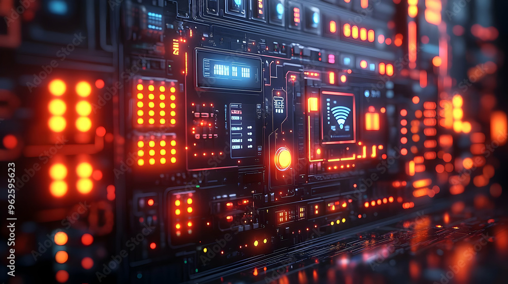Futuristic Digital Interface 3D Illustration Futuristic Digital Interface 3D Illustration