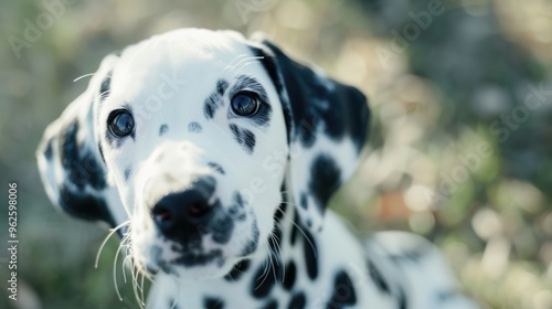 Adorable Dalmatian Puppy Portrait photo