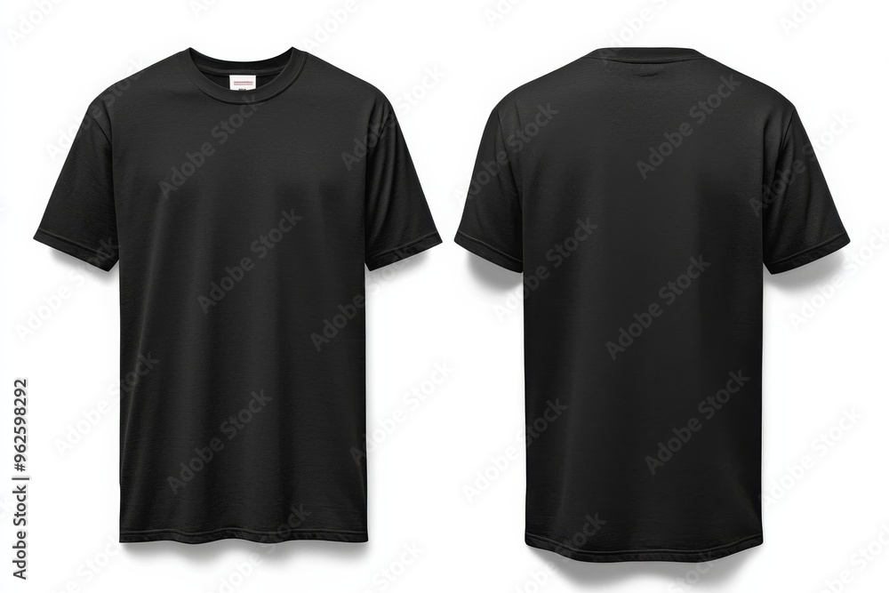 Black Tshirt Mockup Front and Back Isolated created with Generative AI Black Tshirt Mockup Front and Back Isolated created with Generative AI