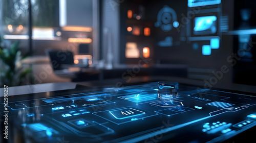 Wallpaper Mural Futuristic Technology Interface - 3D Illustration Torontodigital.ca