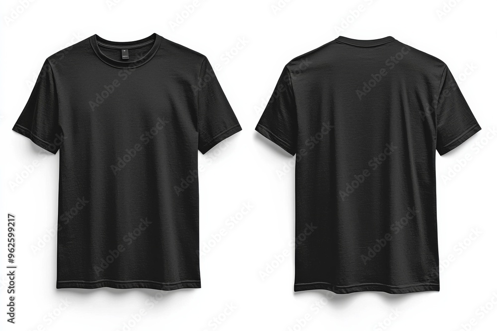 Black Tshirt Mockup Front and Back Isolated created with Generative AI Black Tshirt Mockup Front and Back Isolated created with Generative AI