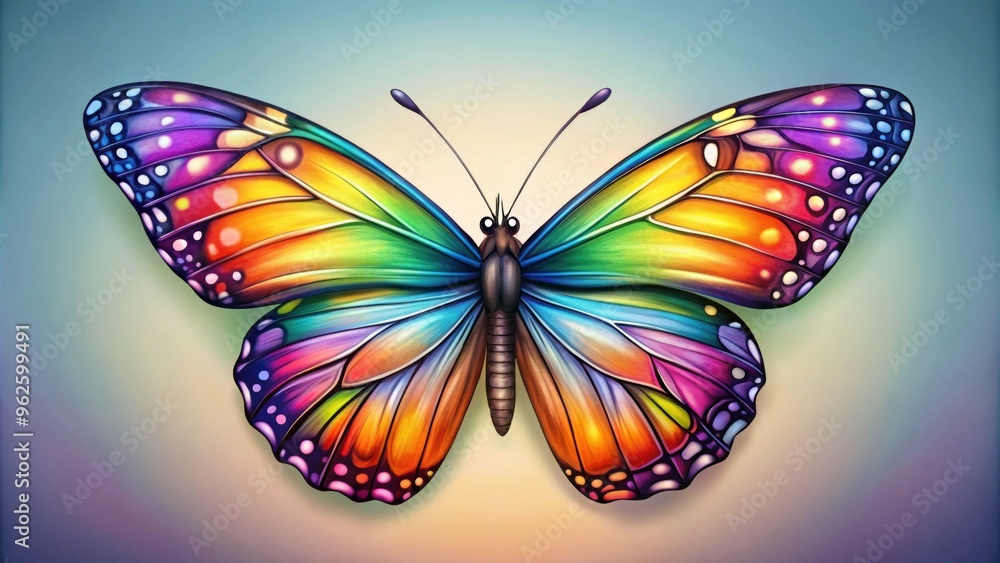 Fototapeta premium Colorful and detailed of a butterfly , nature, wings, vibrant, insect, beauty, detailed, art, flutter, delicate, floating, flora