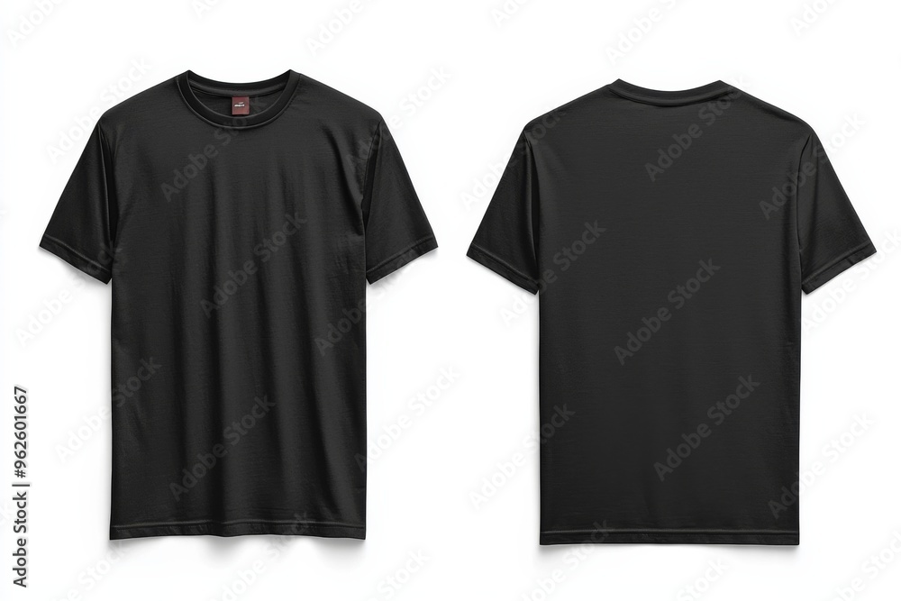 Black Tshirt Mockup Front and Back Isolated created with Generative AI Black Tshirt Mockup Front and Back Isolated created with Generative AI