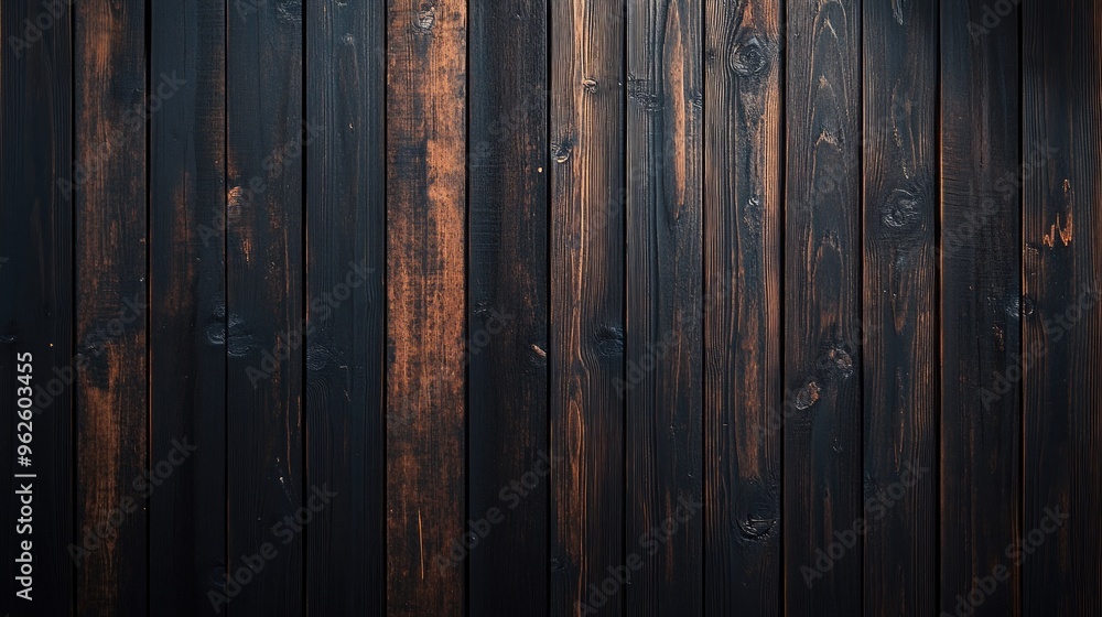Background of dark-stained wooden planks with a matte finish, showcasing a rich and warm color palette. Background of dark-stained wooden planks with a matte finish, showcasing a rich and warm color palette.