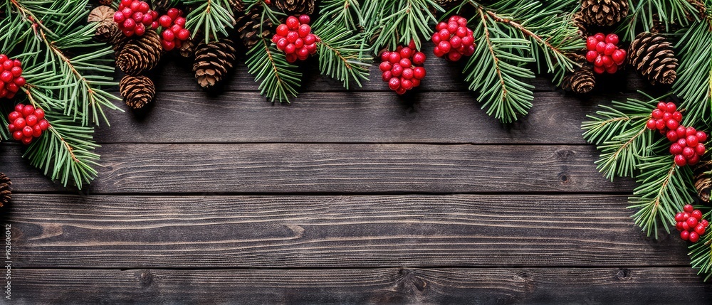Christmas Decorations on a Wooden Background Christmas Decorations on a Wooden Background