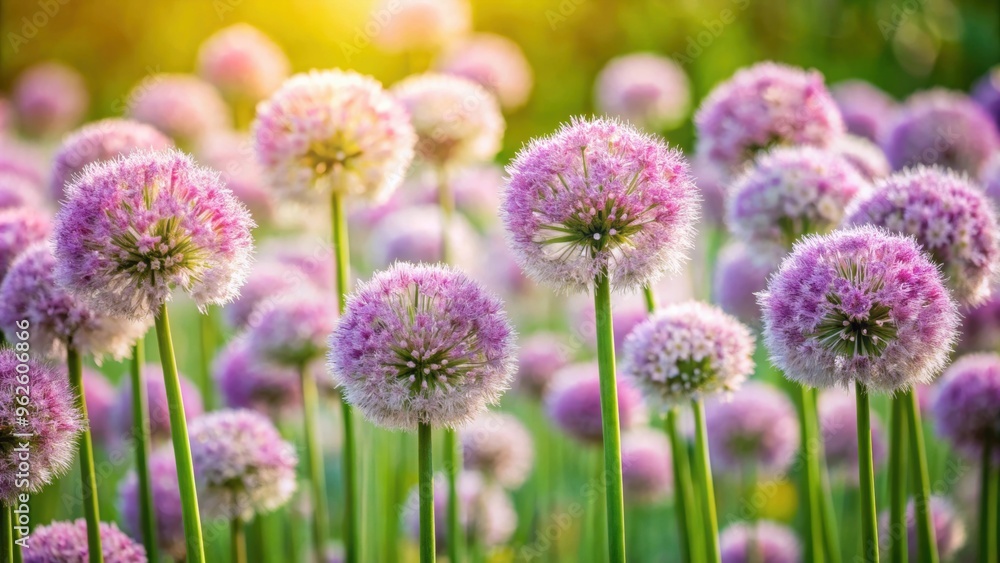Blooming flowers of onion with shallow depth of field, onion, flower, bloom, flora, plant, spring, garden, agriculture Blooming flowers of onion with shallow depth of field, onion, flower, bloom, flora, plant, spring, garden, agriculture