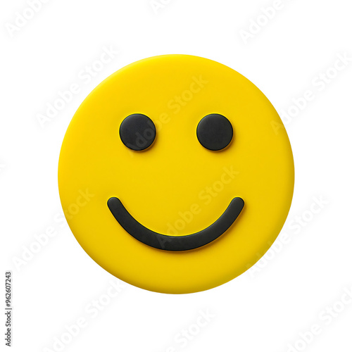 Yellow Smiley Face Emoji 3D Rendering