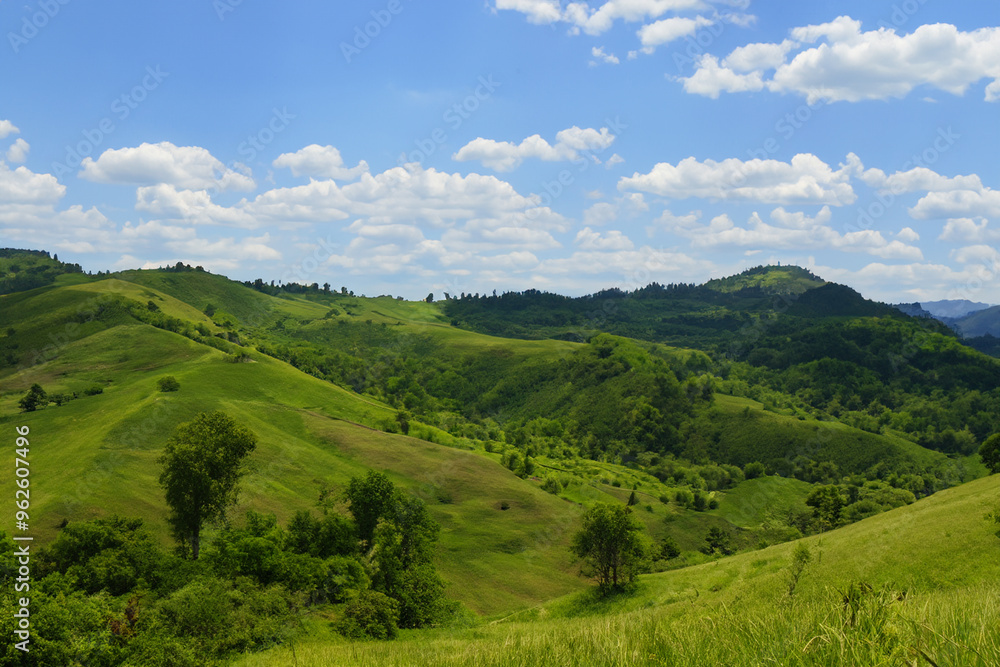 Naklejka premium Hills Landscape Background