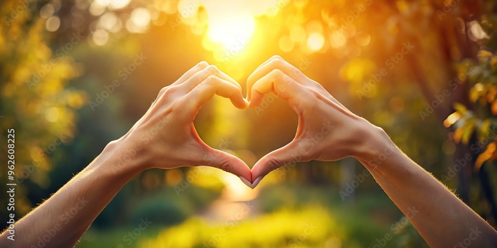 A delicate pair of hands forms a heart-shaped frame with fingers, capturing a warm and intimate moment with subtle natural lighting and soft focus. A delicate pair of hands forms a heart-shaped frame with fingers, capturing a warm and intimate moment with subtle natural lighting and soft focus.