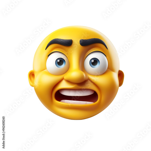 3D Cartoon Character with Scared Expression