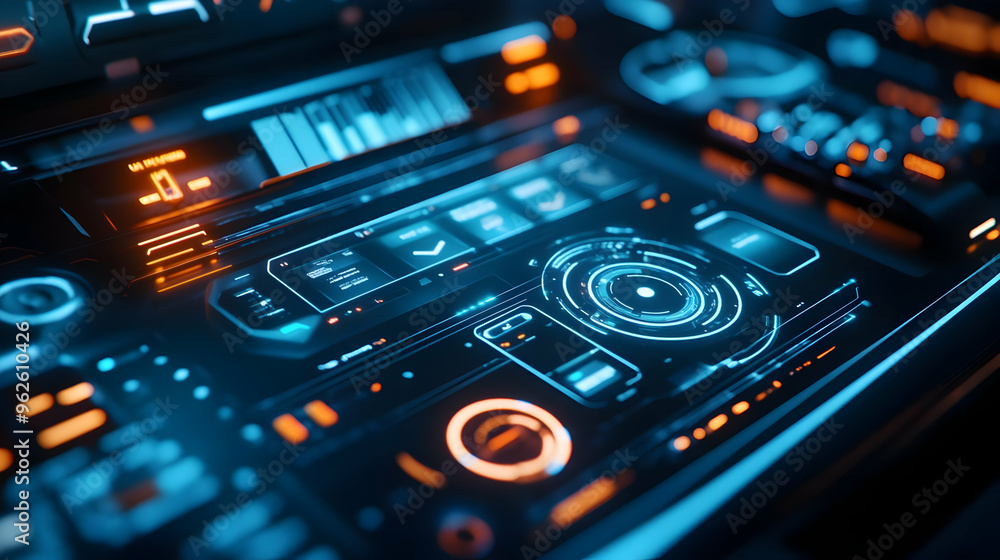 Futuristic Technology Interface - 3D Illustration Futuristic Technology Interface - 3D Illustration