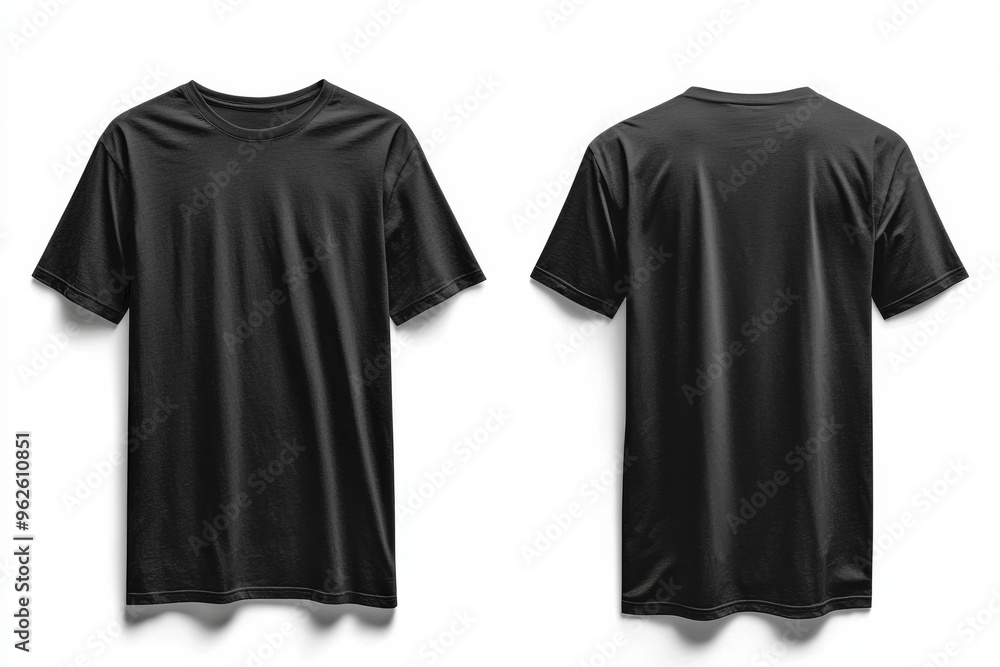 Black Tshirt Mockup Front and Back Isolated created with Generative AI Black Tshirt Mockup Front and Back Isolated created with Generative AI