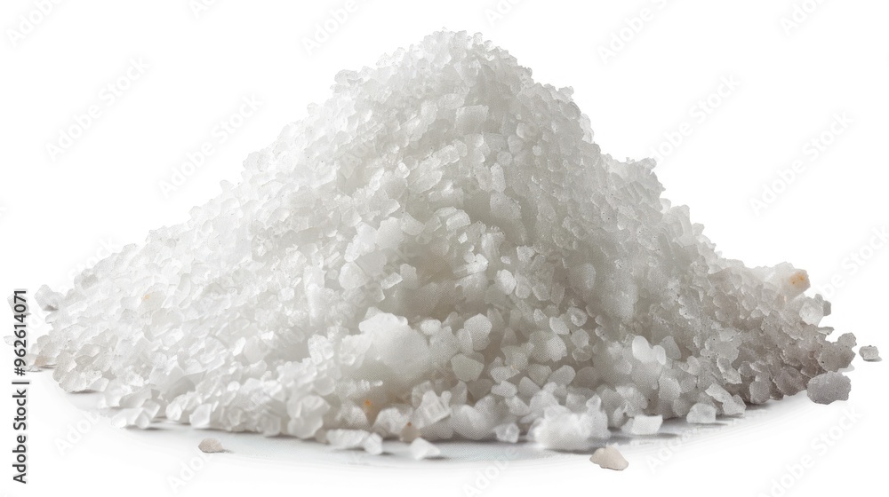 Pile of salt on white backdrop with clipping path Pile of salt on white backdrop with clipping path