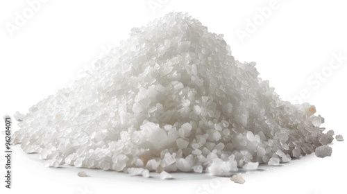 Pile of salt on white backdrop with clipping path