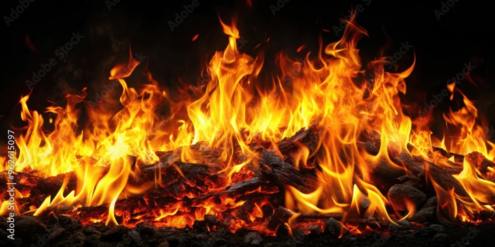 Intense coal fire and flames in the dark , coal, fire, flames, burning, heat, energy, black, dark, hot, intense, danger Intense coal fire and flames in the dark , coal, fire, flames, burning, heat, energy, black, dark, hot, intense, danger