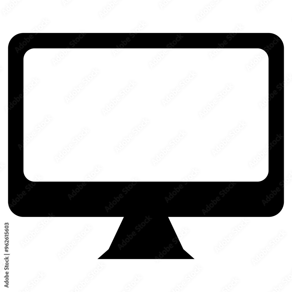 Computer flat screen monitor on isolated white background. Computer monitor icon vector. Computer display on transparent background. Tv icon Computer flat screen monitor on isolated white background. Computer monitor icon vector. Computer display on transparent background. Tv icon