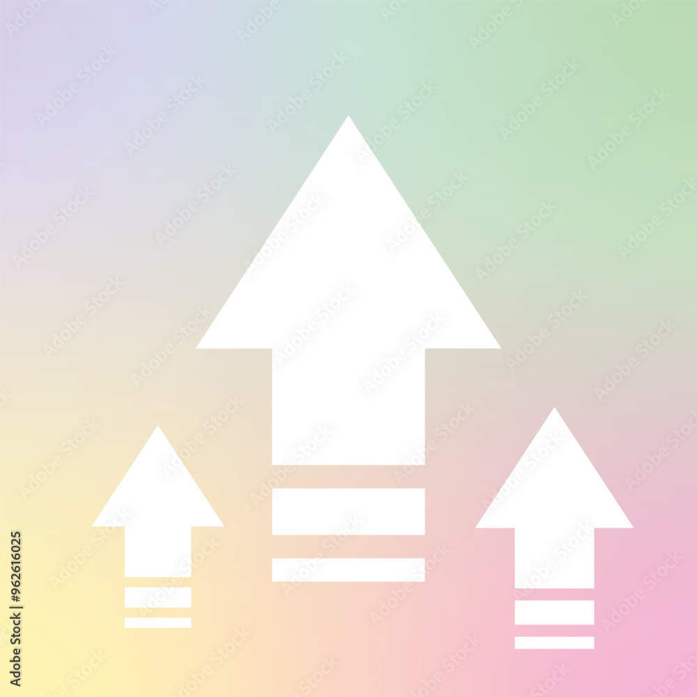 Ascending Together Three white arrows on a gradient pastel background symbolize growth, progress, and the pursuit of success. Ascending Together Three white arrows on a gradient pastel background symbolize growth, progress, and the pursuit of success.