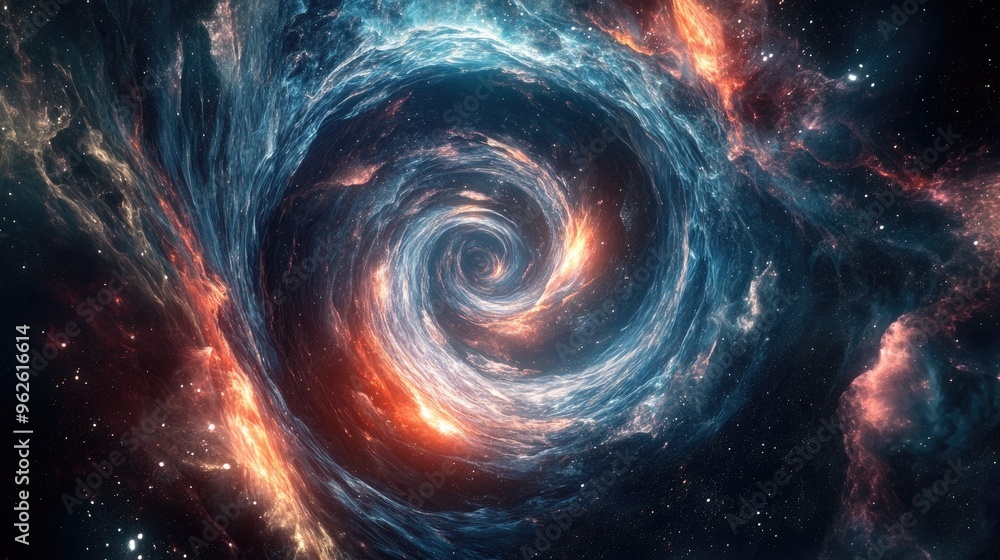 Captivating AI-generated image of a glowing vortex swirling in cosmic space, with smooth, dynamic motion that draws the viewer into its depths Captivating AI-generated image of a glowing vortex swirling in cosmic space, with smooth, dynamic motion that draws the viewer into its depths