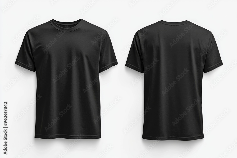 Black Tshirt Mockup Front and Back Isolated created with Generative AI Black Tshirt Mockup Front and Back Isolated created with Generative AI