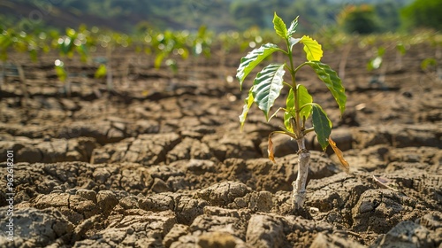 地球温暖化の影響で枯れた作物