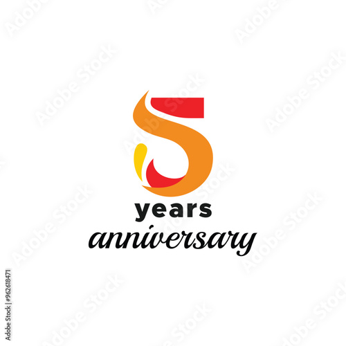 5 Years Anniversary Number Vector Design Collection