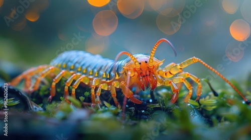 An extraordinary close-up image showcases the vivid colors and details of an alien-like scarlet dyna photo