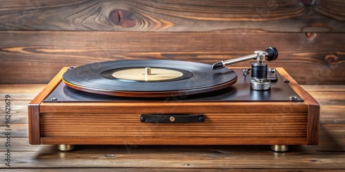 Vintage vinyl player with a wooden casing and retro design, retro, music, record, turntable, antique