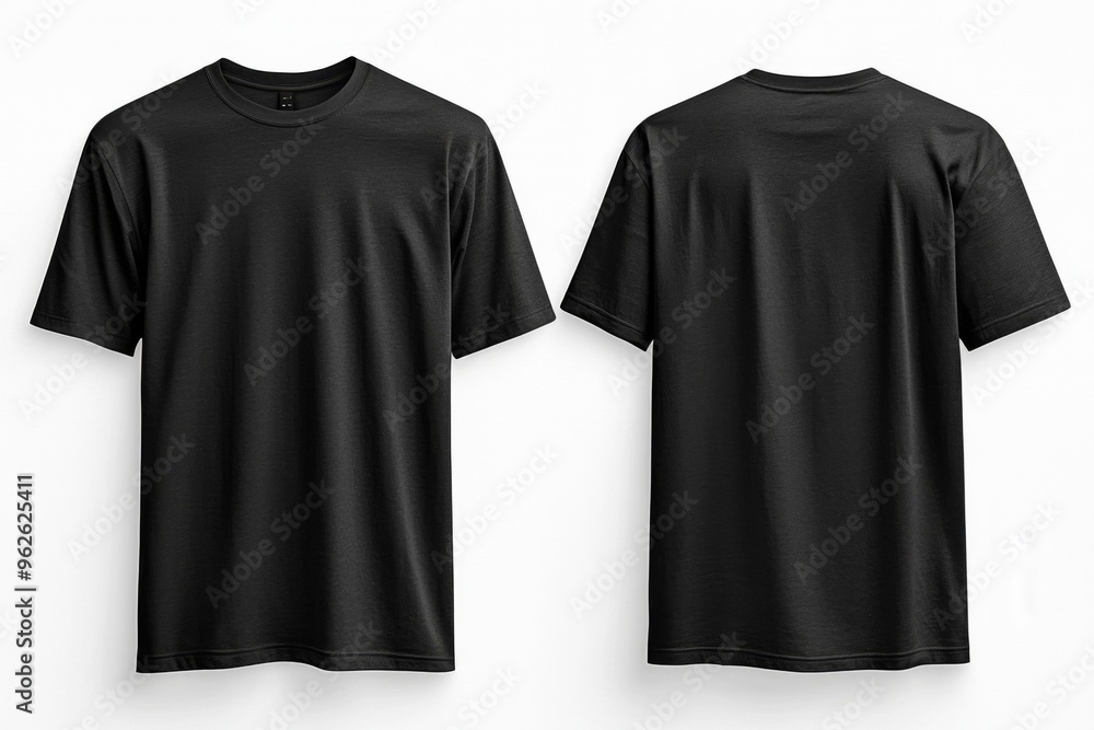 Black Tshirt Mockup Front and Back Isolated created with Generative AI Black Tshirt Mockup Front and Back Isolated created with Generative AI