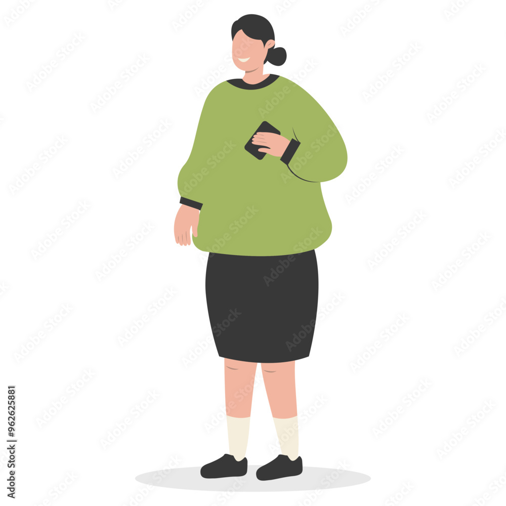 Young People with Smartphone, Isolated Vector Cartoon Character Illustration. Young People with Smartphone, Isolated Vector Cartoon Character Illustration.