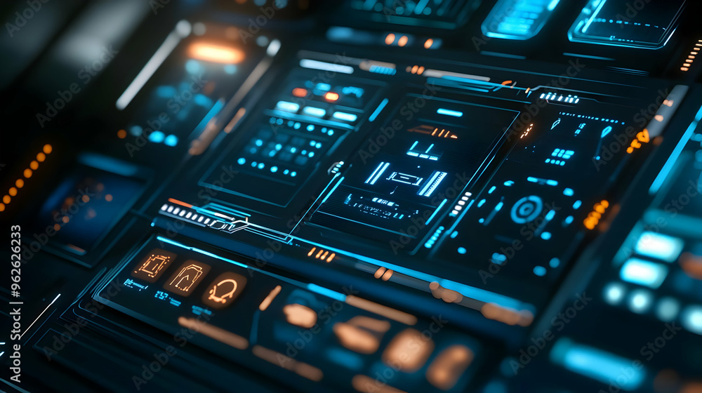 Abstract Futuristic Technology Interface Illustration Abstract Futuristic Technology Interface Illustration
