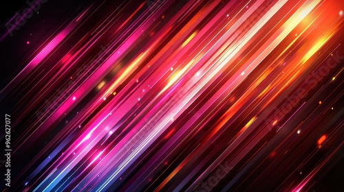 A vibrant abstract background with dynamic light streaks in shades of pink, orange, and purple.