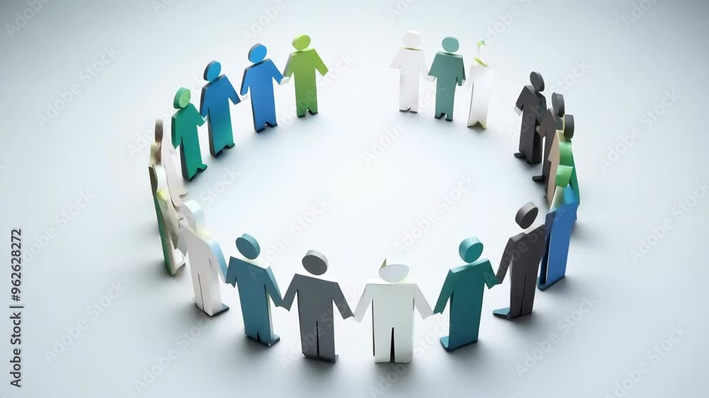 Paper People Holding Hands: Symbol of Teamwork and Business Collaboration Paper People Holding Hands: Symbol of Teamwork and Business Collaboration